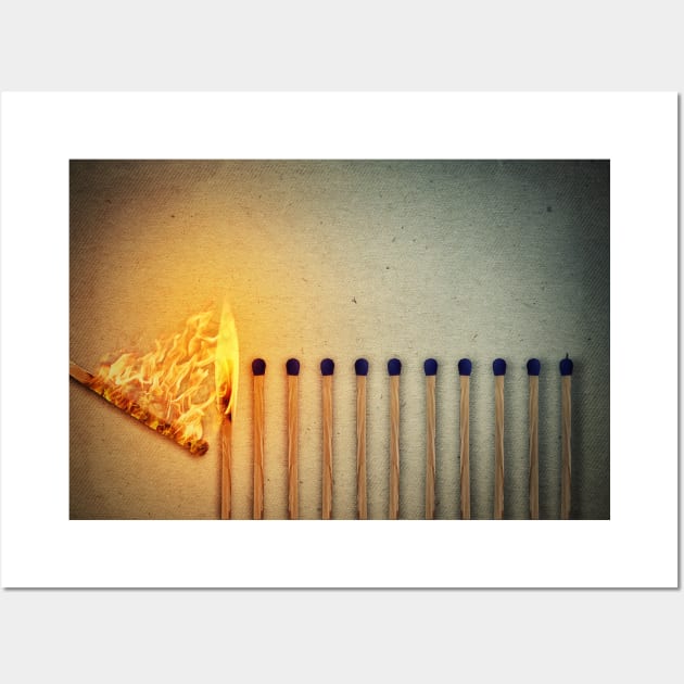 burning matches fire Wall Art by psychoshadow